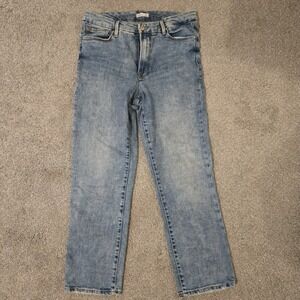 Good American Good Legs Straight Jeans Womens 10 30 Blue Denim Cotton Distressed